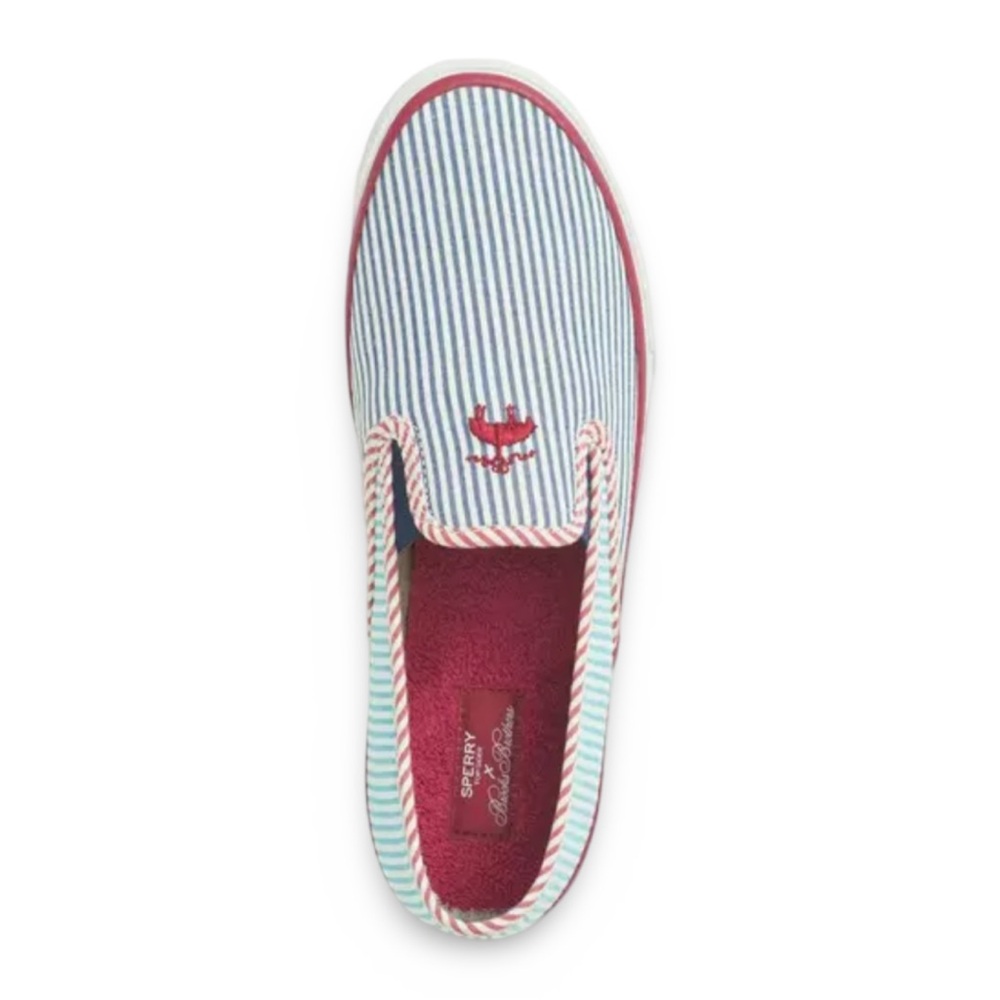 Sperry X Brooks Brothers “Seersucker” Slip On Boat Shoe - Picture 2 of 10